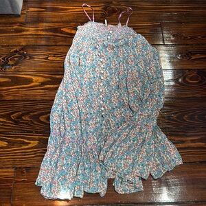 Free People Floral Dress - Blue and Pink